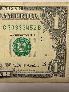 Four Of A Kind 3s Fancy Seriennummer Three Of A Kind 3s District 3 One Dollar 1 - Bild 1 von 10