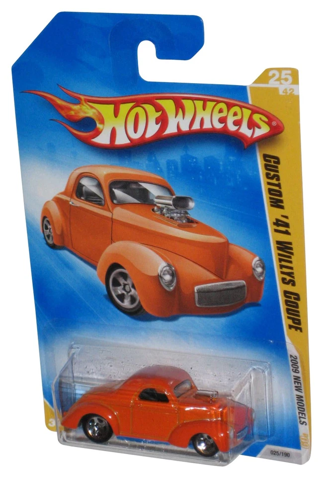 Hot Wheels 2009 New Models 25/42 Custom '41 Willys Coupe Orange Car 025/190 - Image 1 of 1