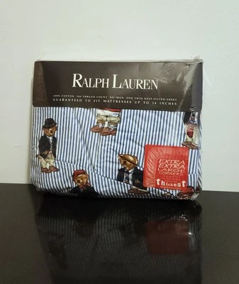 Vintage Ralph Lauren Polo Teddy Bear Twin Fitted Sheet New Made In USA Irregular - Image 1 of 4