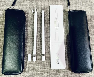 Lot of 2 Apple Pencil 1st Gen Styluses – Tested Works Great + Tips & Cases - Image 1 of 4