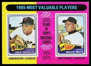 MVP del 1965 (Zoilo Versalles / Willie Mays) 1975 Topps - Foto 1 di 2