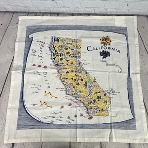 Vintage Stil bedruckt California Baumwolle Mehl Sack Geschirrtuch rot weiß Küche - Bild 1 von 8