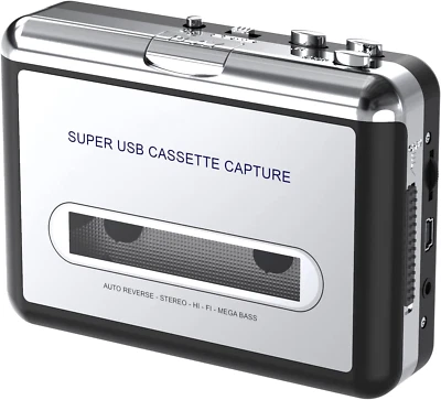 Lettore Di Audiocassette Portatile, Converte Le Cassette in MP3/CD Tramite USB - Immagine 1 di 4