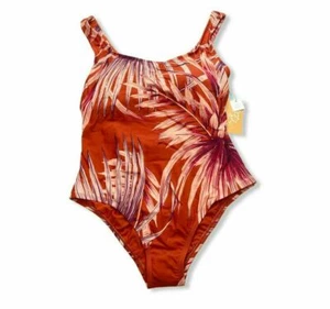 Kona Sol Plus Size Women's Twist Back One Piece Swimsuit Multicolor 14-26W  NWT - Picture 1 of 4