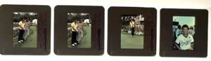 LOTTO 4 DIAPOSITIVE FOTOGRAFICHE 35mm a colori FRANKIE AVALON GOLF BASEBALL ROBERT DONNER - Foto 1 di 3