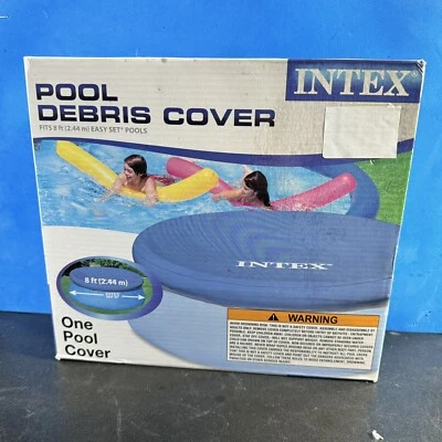 New! Intex Round Pool Cover Protector Above Ground Easy Set 8ft w Rope Tie - Image 1 of 3