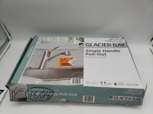 Glacier Bay McKenna Pull Out Single Handle Sprayer Kitchen Faucet Stainless New - Picture 1 of 3