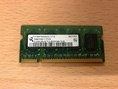 Qimonda HYS64T64020HDL-3.7-B 512MB Memory Ram PC2-4200S B6D70507 - Image 1 of 2