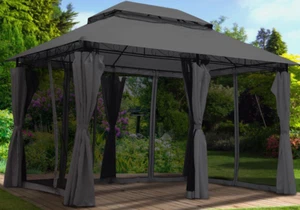BRAST-Pavillon Easiness, inkl. Moskitonetz und LED-Beleuchtung, 3x4x2,9 m, NEU - Bild 1 von 3
