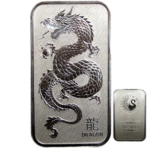 Lingotes de plata Lunar Dragon 1 oz plata Ag 999,9 Perth Mint Australia incl. cápsula - Imagen 1 de 9