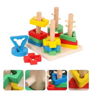 1 Set Color Recognition Toys Toddler Building Blocks Toy Chunky Blocks Stack - Picture 1 of 12