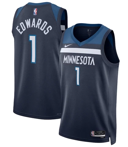 Minnesota Timberwolves Icon Edition Swingman Jersey - Navy - Anthony Edwards - U Cover