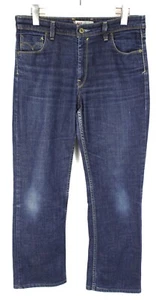 Pantalones de mezclilla para mujer LEVI'S 627 calce recto W32/L34 bigotes descoloridos oscuros cremallera mosca informales - Imagen 1 de 9
