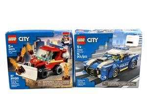 Lote de 2 camiones LEGO 60279 City Fire Hazard nuevos en caja retirados y coche de policía 60312 - Imagen 1 de 10