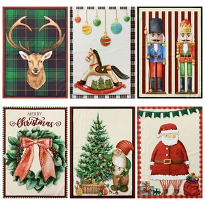 Set Strofinacci Natalizi Maestri Cotonieri Canovacci cotone 6 Pezzi Natale 6483 - Foto 1 di 3