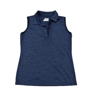 Izod Golf Womens Tank Top Size S Blue Black Trim Sleeveless Snap Button - Picture 1 of 6