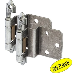 *25 Pack* Cosmas Cabinet Hinges Weathered Nickel 3/8 Inset 15628-WN (Pair) - Picture 1 of 1