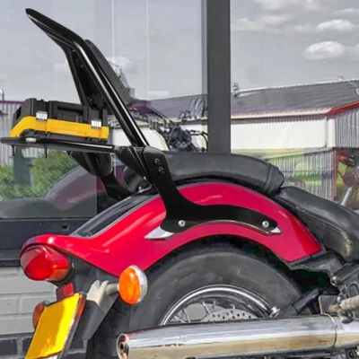 Se adapta a Yamaha V-Star XVS 1100 2000-11 respaldo clásico barra Sissy y portaequipajes EE. UU. Foto 1 de 4