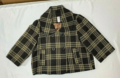 Abrigo Chaqueta Aqua Cálido Mediano Marrón A Cuadros  Foto 1 de 4