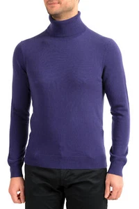 Malo Optimum Men's Purple 100% Cashmere Turtleneck Pullover Sweater - Picture 1 of 6