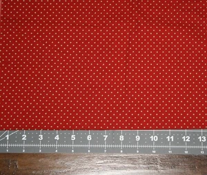 cotton quilting fabric Christmas lavin polka dot windham red white 16" piece - Picture 1 of 1