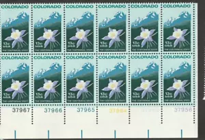 U.S. 1977 Colorado Statehood 13 Cent 12 stamp Plate Block MINT MNH Scott # 1711 - Picture 1 of 1