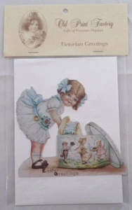 Victorian Turn Of The Century Happy Easter Card Movable Rivet Girl Child #Mgc009 - Picture 1 of 2