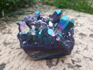cristalloterapia DRUSA AQUA AURA quarzo minerale VARIANTE ARCOBALENO collezione - Foto 1 di 8