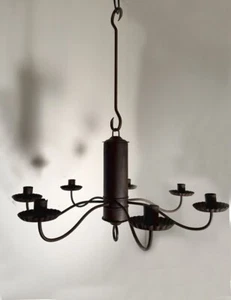 RDS Historic Lighting 7 arm hand crafted tin candle chandelier Richard Scofield - Picture 1 of 6