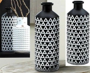 JARRÓN DE PORCELANA GEOMÉTRICA MAZARA 15" **Moderno de mediados de siglo ** Nuevo en caja - Imagen 1 de 12