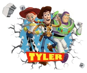 Calcomanía de pared 3D personalizada con cualquier nombre Toy Story pegatinas artísticas vinilo dormitorio 10 - Imagen 1 de 4
