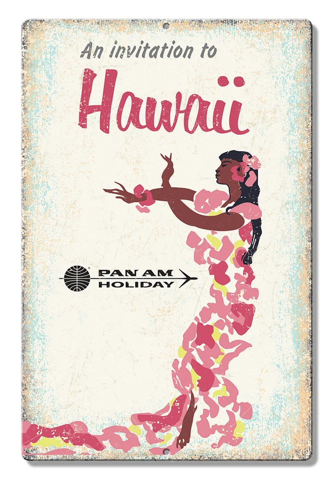 LETRERO DE ESTACIONAMIENTO DE ALUMINIO DE INVITACIÓN A HAWAI HOLIDAY Foto 1 de 1
