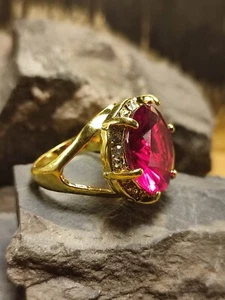 Damen Cocktail Cluster Ring in Gold Gr 59 im zeitlosen Retro Design sehr elegant - Bild 1 von 7