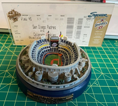 2003 San Diego Padres Qualcomm Stadium Ticket Holder With Game Ticket Cover