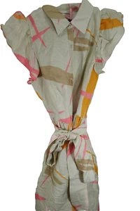 Vineyard Vines Damen tropischer Stein Flatterärmel Biesen Kleid 4 - Bild 1 von 8