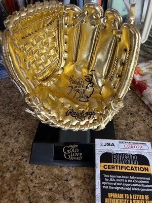 DEVON WHITE TORONTO BLUE JAYS ANGELS 7X MINI GUANTE DORADO FIRMADO CERTIFICADO DE AUTENTICIDAD JSA Foto 1 de 3