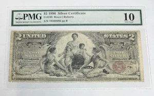 1896 $2 Silver Certificate EDUCATIONAL Note FR#248 ‼️PMG VG10‼️ - Picture 1 of 2