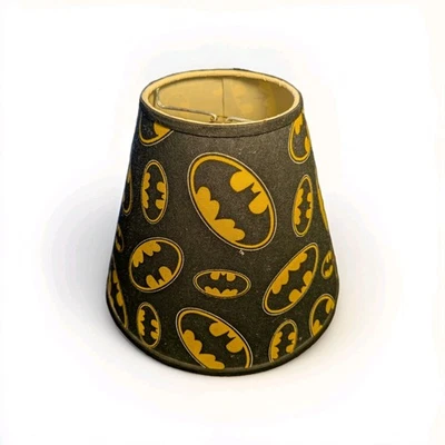 Batman Algodón Estampado Tela Tapa Dura Lámpara Pantalla Regular Bombilla Clip 4x9x7" Foto 1 de 4
