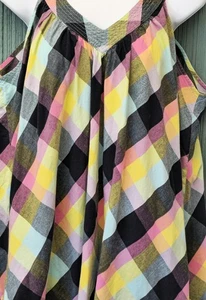 Denim 24/7 Damen gestreift Pastellfarben Tank Top Shirt Baumwolle Übergröße 20W  - Bild 1 von 5