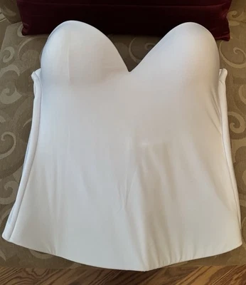 NEW Felina Strapless Bra Corset Underwire BonedLightly Padded 38DD White Bridal - Image 1 of 4