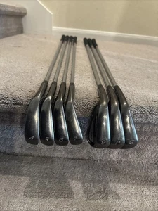 Adams Idea Black CB3 Forged Irons 4,5,6,7,9 PW+GW KBS Stiff Flex... No 8 IRON LH - Picture 1 of 6