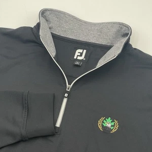Footjoy 1/4 Zip Sweater Mens M Black Pullover Performance Eagle Oaks Golf Course - Picture 1 of 7