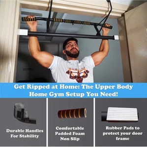 Marco de puerta barra de tracción puerta fitness mentón gimnasio en casa ejercicio entrenamiento de fuerza - Imagen 1 de 5