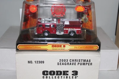 CODE 3 COLLECTIBLES 2003 Christmas Seagrave Pumper with Shipping Sleeve - Image 1 of 4