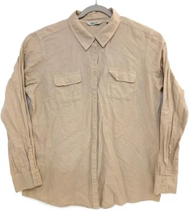 Orvis Shirt Mens XL Tan Linen Cotton Button Front Long Sleeve Safari Pockets - Picture 1 of 8