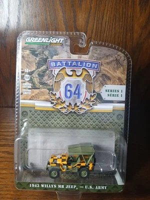 Jeep Willy's MB Greenlight 1943 Batallón del Ejército de los Estados Unidos 64 Diecast escala 1:64  Foto 1 de 4