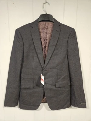Blazer Abrigo Deportivo Chaqueta John Varvatos 40L Bedford JN 100% Lana Marrón Oscuro Nuevo sin Etiquetas  Foto 1 de 4