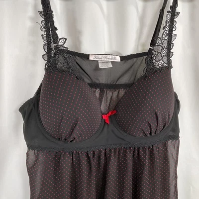 Linea Donatella Taza Moldeada Babydoll Negro Rojo Talla XL Lencería de Lujo Foto 1 de 4