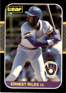1987 Leaf Ernest Riles Milwaukee Brewers #66 - Picture 1 of 2