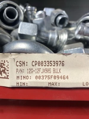 Gates 12G-12FJX90S-G25179-1212 3/4" Manguera Hidráulica Montaje Acampanado Giratorio 90° Curva Foto 1 de 2